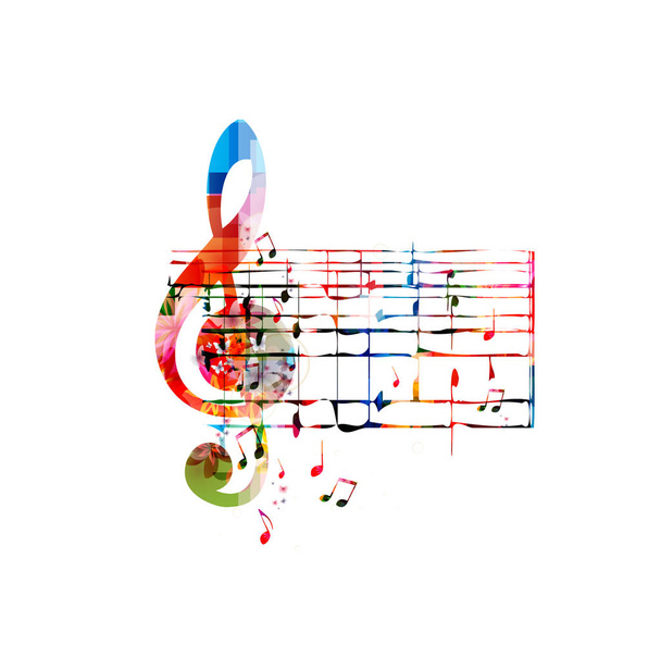 Creative music template with music notes - Διάνυσμα, εικόνα
