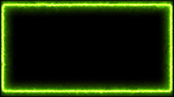 Marco completo eléctrico verde sobre fondo oscuro (4 K
 ) - Metraje, vídeo