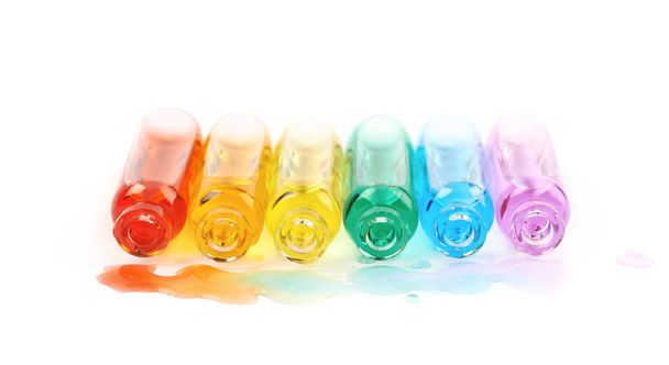 Set of tiny vial bottles isolated - Фото, изображение