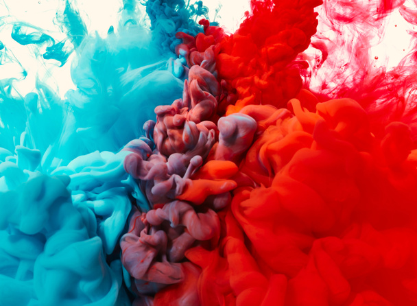 Blue and red paint splash - Foto, Imagen