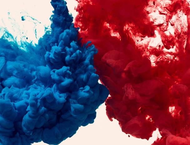 Splash of blue and red paint - Photo, Image