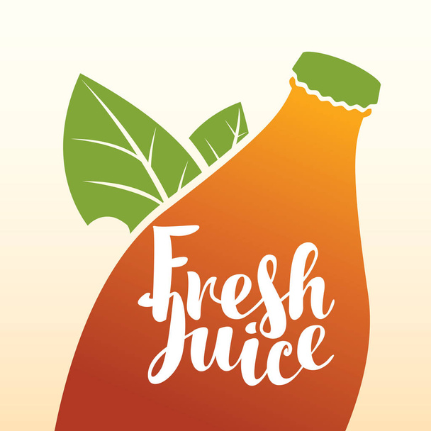 bottle with fresh juices - Vector, Image
