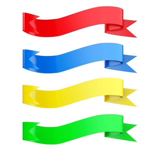 Decorative Multicolored Ribbon Banners. 3d Rendering - Foto, Imagen