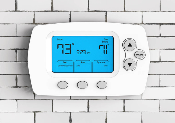 Modern Programming Thermostat. 3d Rendering - Photo, Image