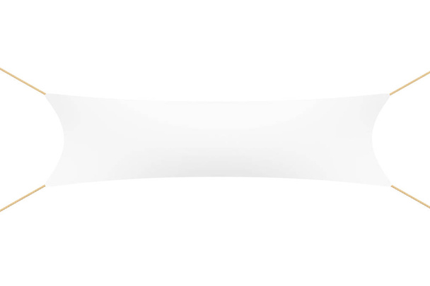 Білий пусті банер мотузками. 3D-рендерінг - Фото, зображення