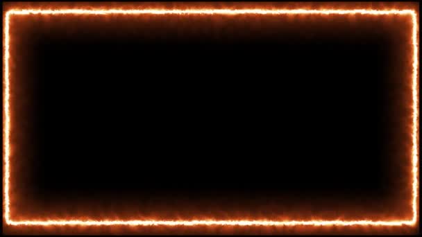 Vuur frame op donkere achtergrond (4 K ) - Video