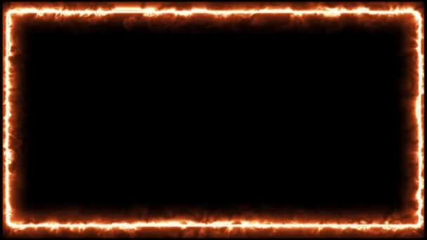 Marco de fuego sobre fondo oscuro (4 K
 ) - Imágenes, Vídeo