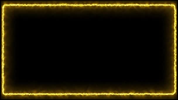 Marco completo eléctrico amarillo sobre fondo oscuro (4 K
 ) - Metraje, vídeo