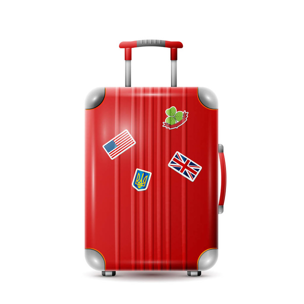Large polycarbonate suitcase - Vektör, Görsel