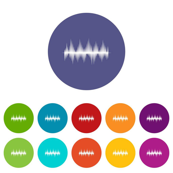 Audio digital equalizer technology set icons - Vektör, Görsel