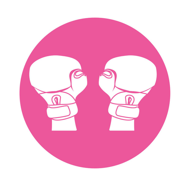emblem boxing gloves icon image - Vector, Image