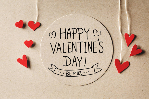 Happy Valentines Day message with small hearts - Photo, Image