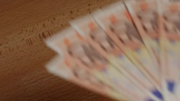 Montón de billetes en euros de papel - Imágenes, Vídeo
