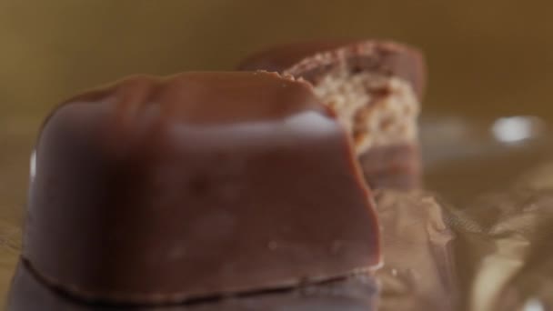 broken chocolate candy closeup - Footage, Video