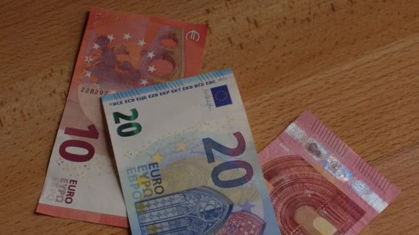 Pile de billets en euros en papier - Séquence, vidéo