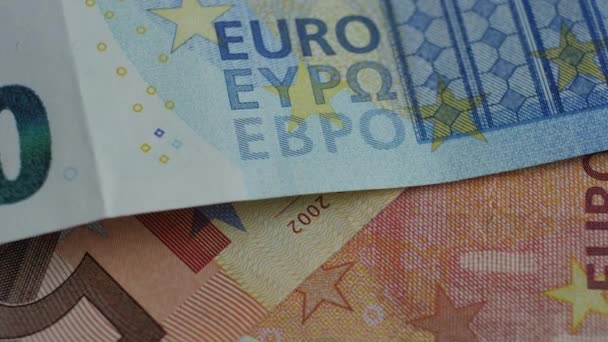 fragment euro bankovek. abstraktní pozadí. zblízka. - Záběry, video