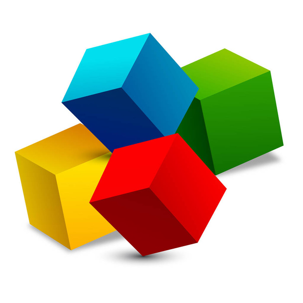 Cubes in combinations for training or icon of your design. Business - Vektor, Bild