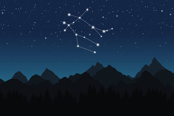 Vector illustration of Gemini constellation - Vector, Image