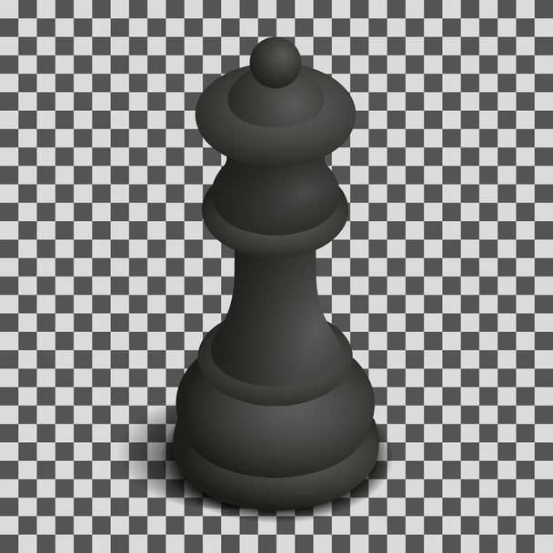 Musta kuningatar shakki pala isometrinen, vektori kuva
. - Vektori, kuva