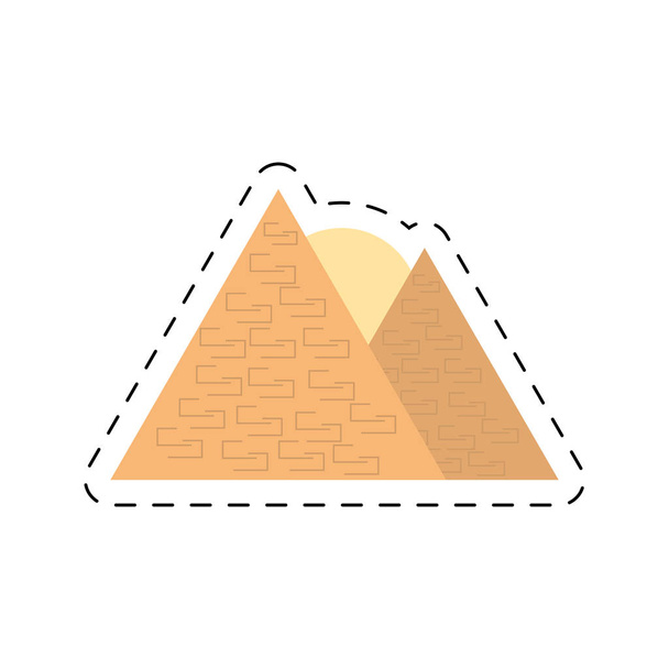 travel egyptian pyramids desert giza cut line - Vector, Image