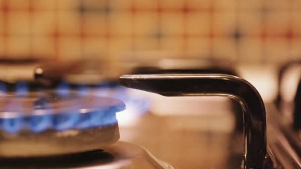 Stove top burner flame in slow motion - Footage, Video