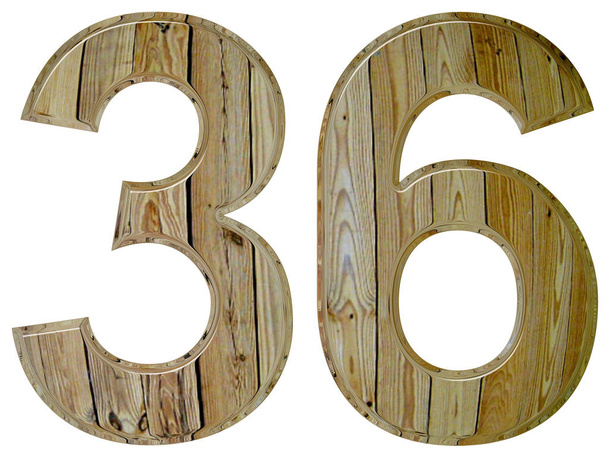 Numeral 36, treinta y seis, aislado sobre fondo blanco, renderizado 3d
 - Foto, Imagen