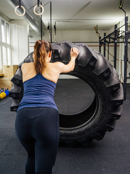 Working out with a tractor tire - Photo, Image