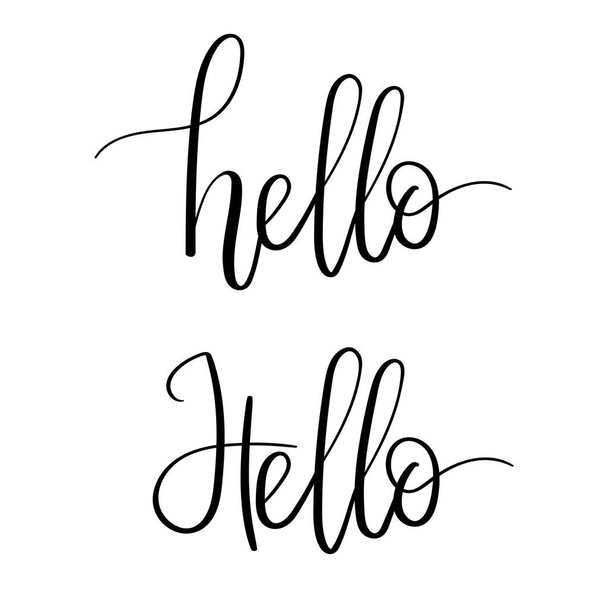 Hello Hand Lettering. Modern Calligraphy.  - ベクター画像