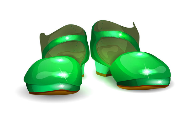 όμορφη πράσινη πάνινα παπούτσια - Διάνυσμα, εικόνα