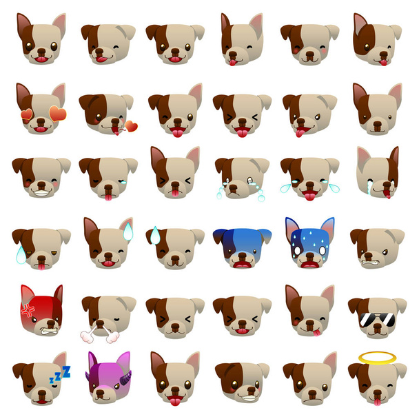 Kutya pitbulls Emoji érzelem kifejezése - Vektor, kép
