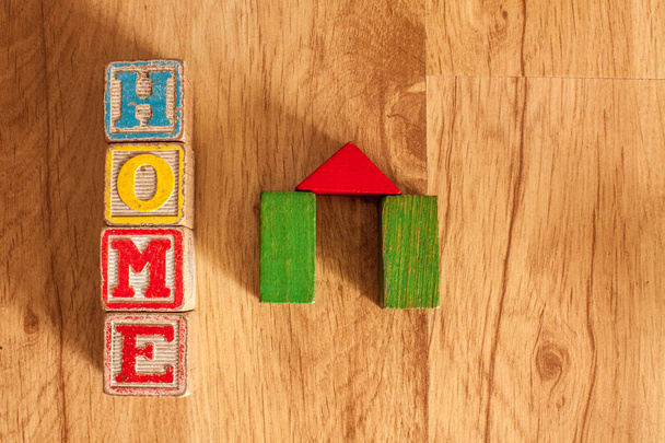 Wooden Toy Blocks Spell Home - Photo, Image