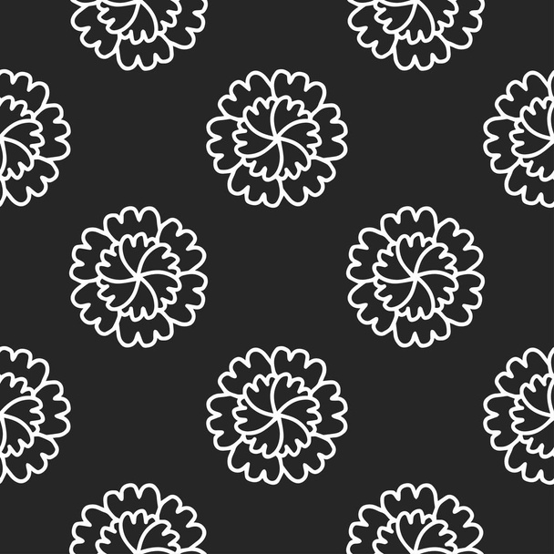 Vector doodle flowers Seamless background - Vector, imagen