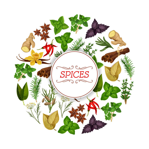 Banner for seasoning, herb or spice food - Vector, Image