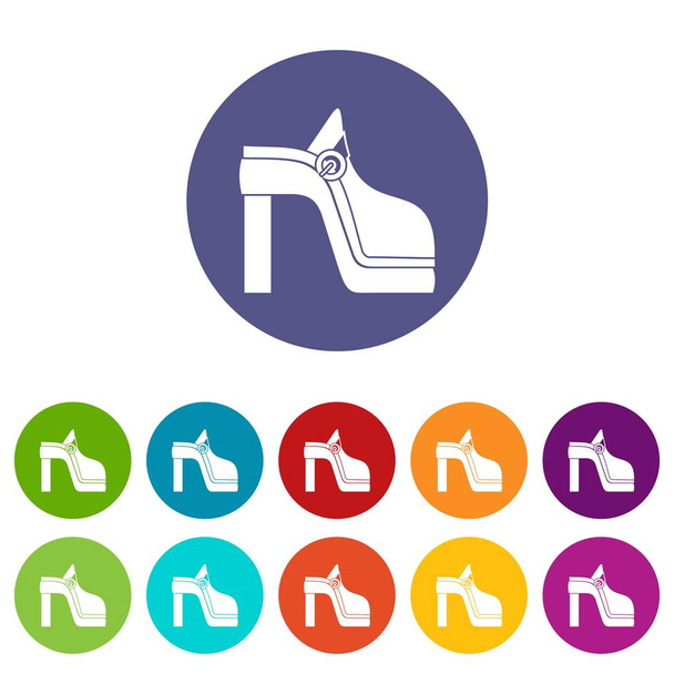 Women shoe set icons - Вектор,изображение