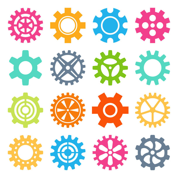 Gear icons isolated vector illustration. - Vector, Image
