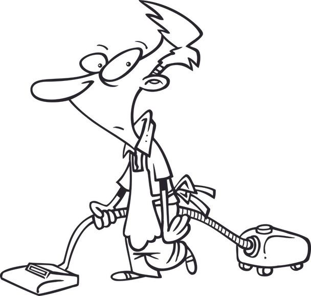 Homem dos desenhos animados usando um avental
 - Vetor, Imagem