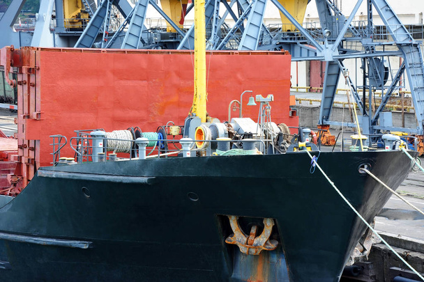 χύδην φορτίου πλοίου υπό λιμάνι γερανός - Φωτογραφία, εικόνα