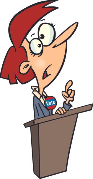 Мультфильм "Женщина-политолог", дающий опору перед выборами
 - Вектор,изображение