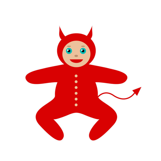 Baby in cosume devil  - Vector, Image