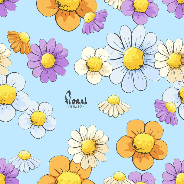 Floral illustration seamless - Διάνυσμα, εικόνα