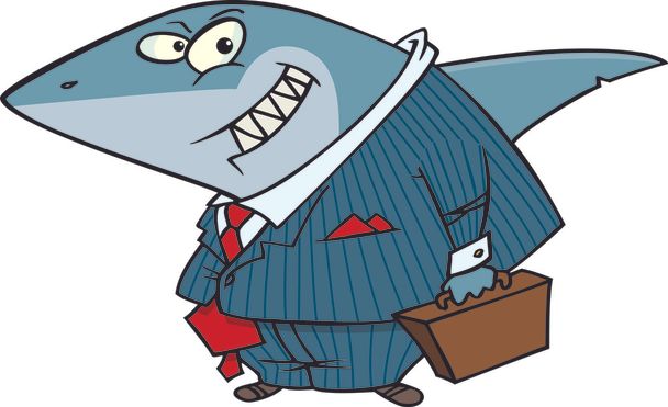 Tubarão Terra dos desenhos animados
 - Vetor, Imagem