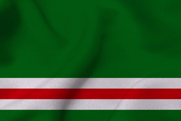Csecsen Köztársaság lobogója 3D-s illusztráció szimbólum.  - Fotó, kép