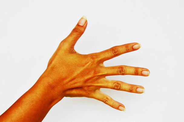hand make five finger on white background - Photo, Image