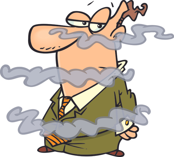 γελοιογραφία επιχειρηματίας σε μια ομίχλη - Διάνυσμα, εικόνα