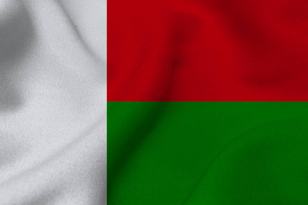 Madagaszkár lobogó 3D-s illusztráció szimbólum, eredeti és egyszerű Madagaszkár zászló - Fotó, kép