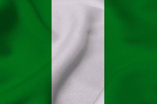 Flaga Nigerii, Nigeria Flaga narodowa 3d ilustracji symbol - Zdjęcie, obraz