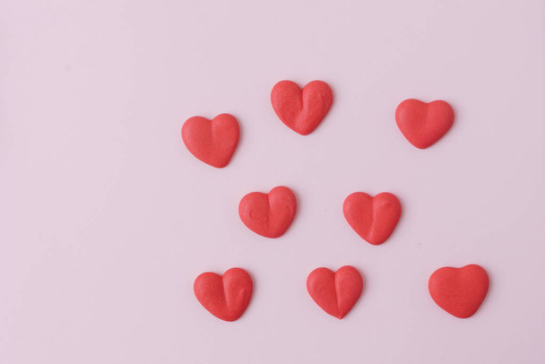 Valentine card template with sugar hearts - Φωτογραφία, εικόνα