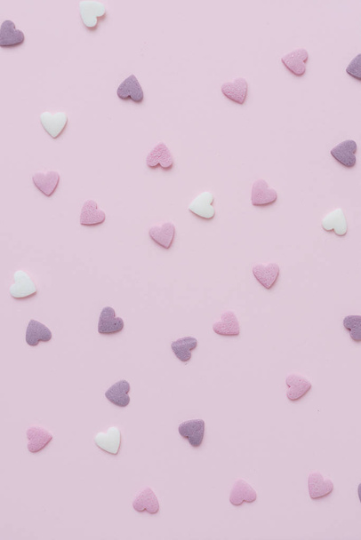 Valentine card template with sugar hearts - Fotografie, Obrázek