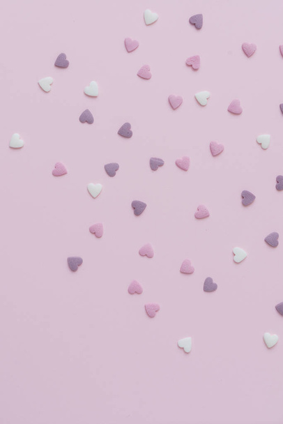 Valentine card template with sugar hearts - Fotografie, Obrázek