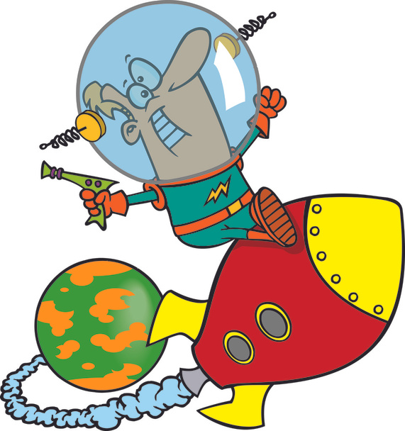 Cartoon Rocket Man - Vector, afbeelding